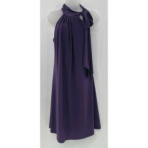 Eliza J‎ Purple Tie Neck Sleeveless Cocktail Dress See Measurements Event